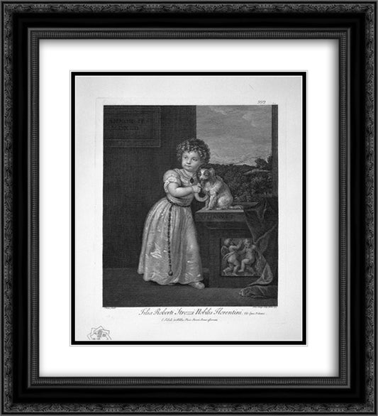 Lovers Bordone 20x22 Black Ornate Wood Framed Art Print Poster with Double Matting by Piranesi, Giovanni Battista