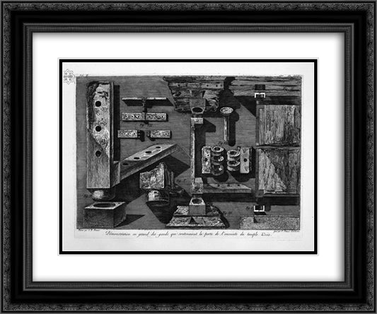 Matches of wood that closed the door itself 24x20 Black Ornate Wood Framed Art Print Poster with Double Matting by Piranesi, Giovanni Battista