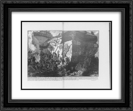 Mausoleum of Santa Elena 24x20 Black Ornate Wood Framed Art Print Poster with Double Matting by Piranesi, Giovanni Battista