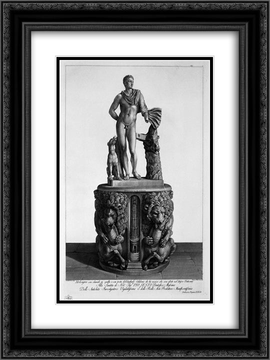 Meleager 18x24 Black Ornate Wood Framed Art Print Poster with Double Matting by Piranesi, Giovanni Battista