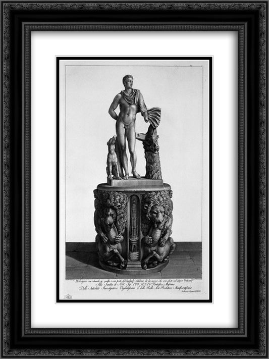 Meleager 18x24 Black Ornate Wood Framed Art Print Poster with Double Matting by Piranesi, Giovanni Battista