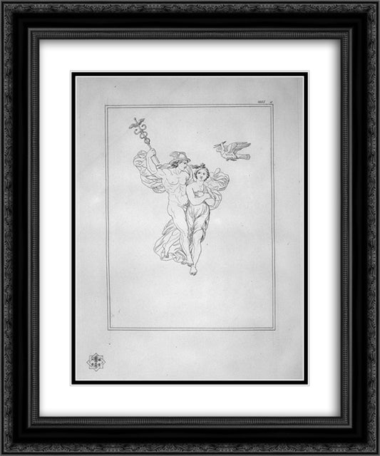 Mercury and Psyche 20x24 Black Ornate Wood Framed Art Print Poster with Double Matting by Piranesi, Giovanni Battista