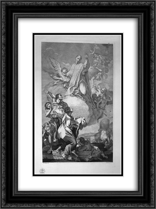 Miracles worked by a saint 18x24 Black Ornate Wood Framed Art Print Poster with Double Matting by Piranesi, Giovanni Battista