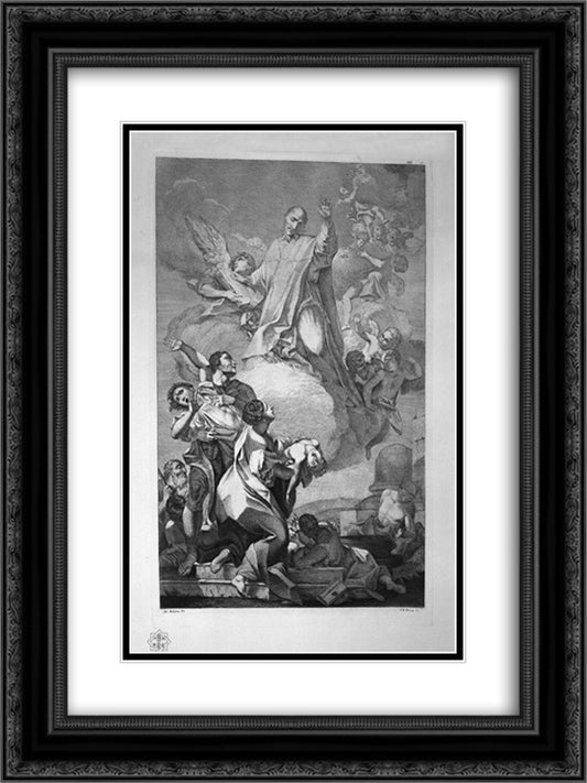 Miracles worked by a saint 18x24 Black Ornate Wood Framed Art Print Poster with Double Matting by Piranesi, Giovanni Battista