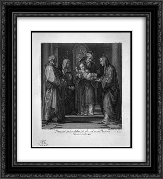 Modesty and Vanity 20x22 Black Ornate Wood Framed Art Print Poster with Double Matting by Piranesi, Giovanni Battista