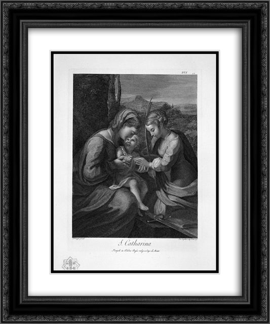 Moses, the Tablets of the Law 20x24 Black Ornate Wood Framed Art Print Poster with Double Matting by Piranesi, Giovanni Battista