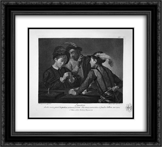 Orc, Lucina and Morandini, by Giovanni Lanfranco 22x20 Black Ornate Wood Framed Art Print Poster with Double Matting by Piranesi, Giovanni Battista