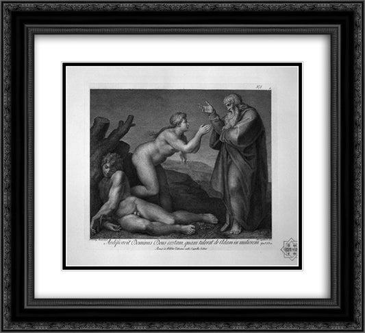 Original sin and expulsion from the Garden of Eden 22x20 Black Ornate Wood Framed Art Print Poster with Double Matting by Piranesi, Giovanni Battista