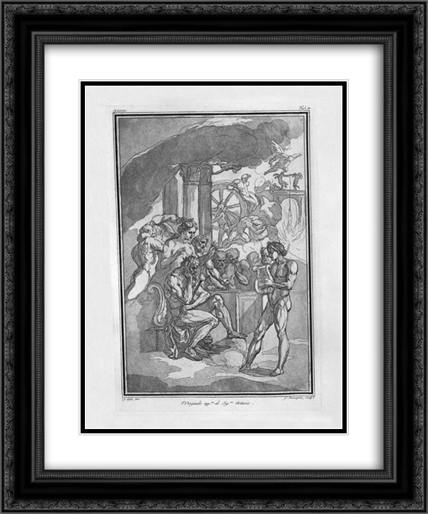 Orpheus 20x24 Black Ornate Wood Framed Art Print Poster with Double Matting by Piranesi, Giovanni Battista