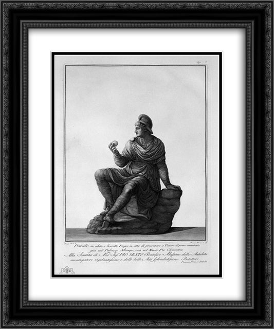 Paris sat 20x24 Black Ornate Wood Framed Art Print Poster with Double Matting by Piranesi, Giovanni Battista