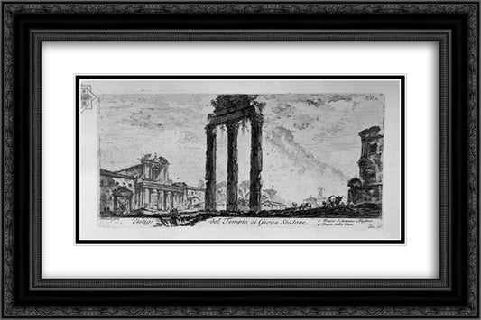 Parts of the Forum of Nerva 24x16 Black Ornate Wood Framed Art Print Poster with Double Matting by Piranesi, Giovanni Battista