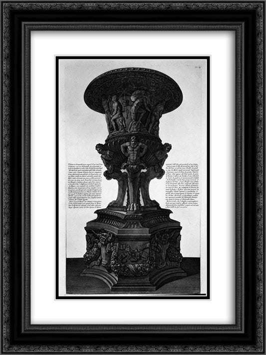 Perspective angle of the same vessel 18x24 Black Ornate Wood Framed Art Print Poster with Double Matting by Piranesi, Giovanni Battista