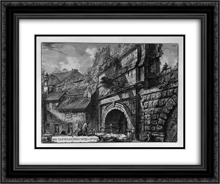 Perspective of the same monument 24x20 Black Ornate Wood Framed Art Print Poster with Double Matting by Piranesi, Giovanni Battista