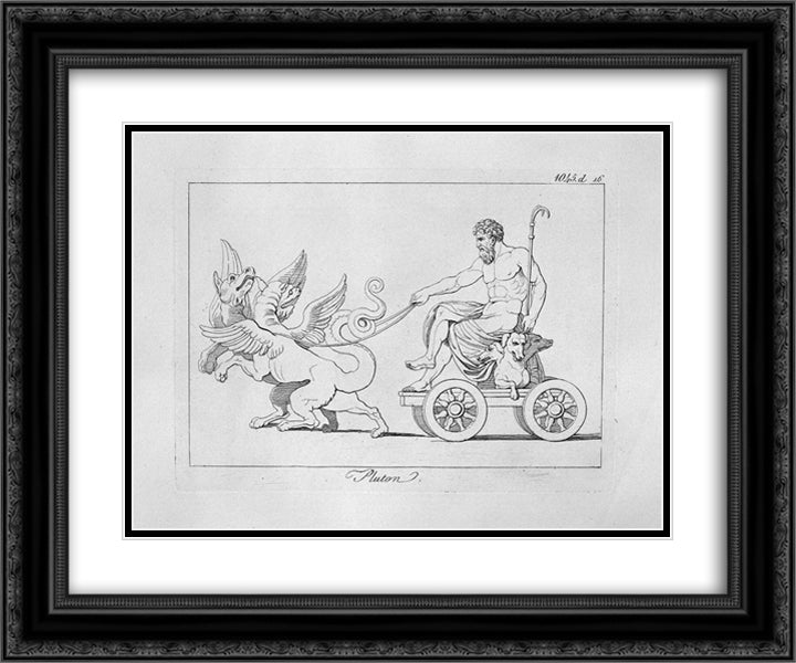 Pluto 24x20 Black Ornate Wood Framed Art Print Poster with Double Matting by Piranesi, Giovanni Battista