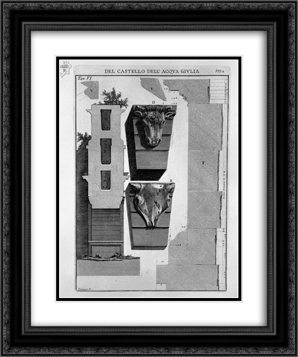 Profile section of the monument 20x24 Black Ornate Wood Framed Art Print Poster with Double Matting by Piranesi, Giovanni Battista