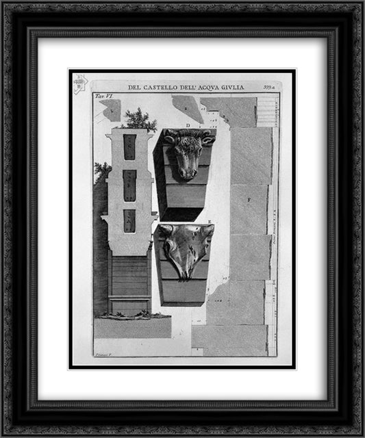 Profile section of the monument 20x24 Black Ornate Wood Framed Art Print Poster with Double Matting by Piranesi, Giovanni Battista