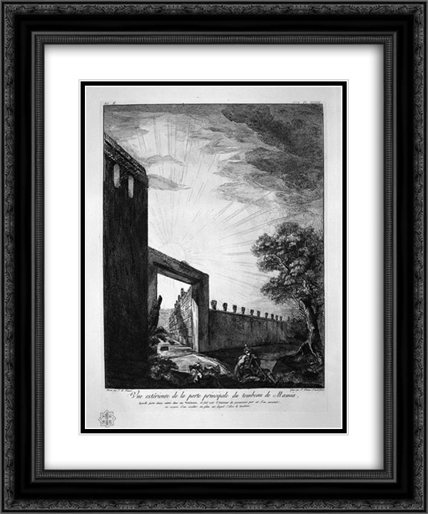 Profiles in large Ionic order forming the upper part of the tomb 20x24 Black Ornate Wood Framed Art Print Poster with Double Matting by Piranesi, Giovanni Battista