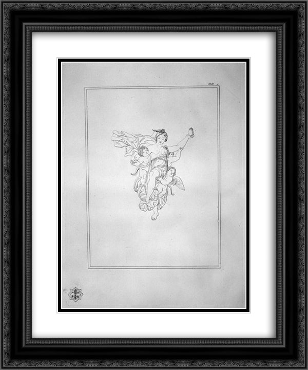 Psyche pruned to Heaven by Love 20x24 Black Ornate Wood Framed Art Print Poster with Double Matting by Piranesi, Giovanni Battista