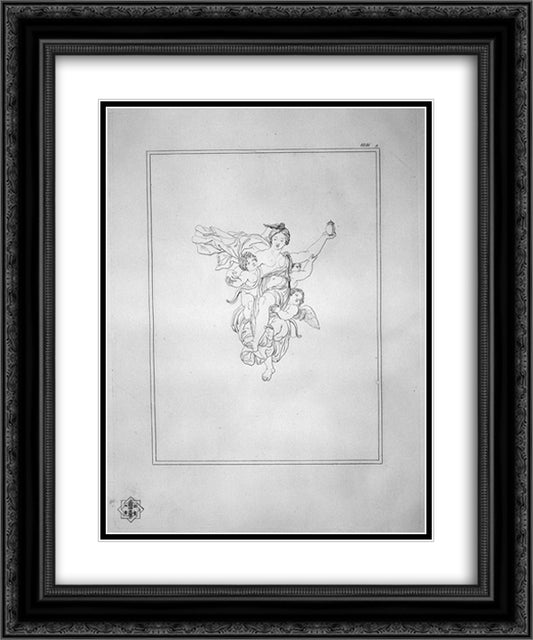 Psyche pruned to Heaven by Love 20x24 Black Ornate Wood Framed Art Print Poster with Double Matting by Piranesi, Giovanni Battista