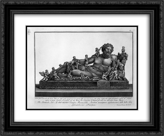 River Nile 24x20 Black Ornate Wood Framed Art Print Poster with Double Matting by Piranesi, Giovanni Battista