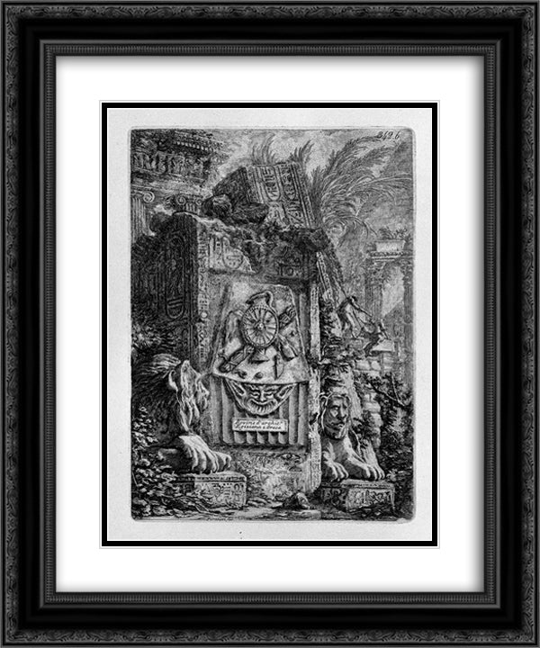 Ruins of Egyptian and Greek Architecture 20x24 Black Ornate Wood Framed Art Print Poster with Double Matting by Piranesi, Giovanni Battista