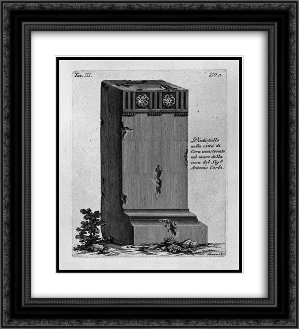 Ruins of the Temple de `Beavers in the town of Cora 20x22 Black Ornate Wood Framed Art Print Poster with Double Matting by Piranesi, Giovanni Battista