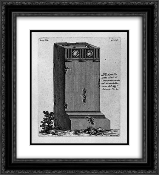 Ruins of the Temple de `Beavers in the town of Cora 20x22 Black Ornate Wood Framed Art Print Poster with Double Matting by Piranesi, Giovanni Battista
