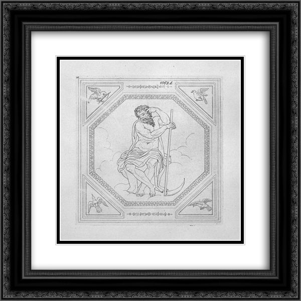 Saturn 20x20 Black Ornate Wood Framed Art Print Poster with Double Matting by Piranesi, Giovanni Battista
