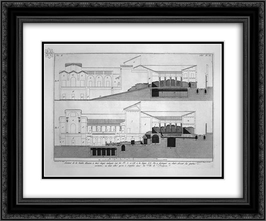 Second floor plan of the three-story house 24x20 Black Ornate Wood Framed Art Print Poster with Double Matting by Piranesi, Giovanni Battista