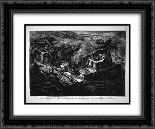 Split of the buildings represented in the table above 24x20 Black Ornate Wood Framed Art Print Poster with Double Matting by Piranesi, Giovanni Battista