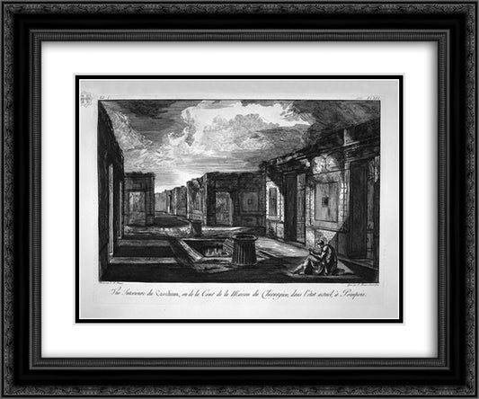 Split of the house aforesaid 24x20 Black Ornate Wood Framed Art Print Poster with Double Matting by Piranesi, Giovanni Battista