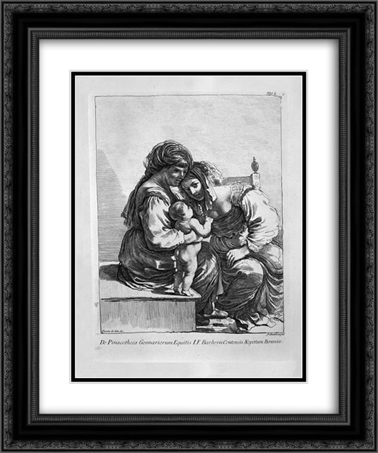 St. Anne, the Virgin and Child Jesus 20x24 Black Ornate Wood Framed Art Print Poster with Double Matting by Piranesi, Giovanni Battista