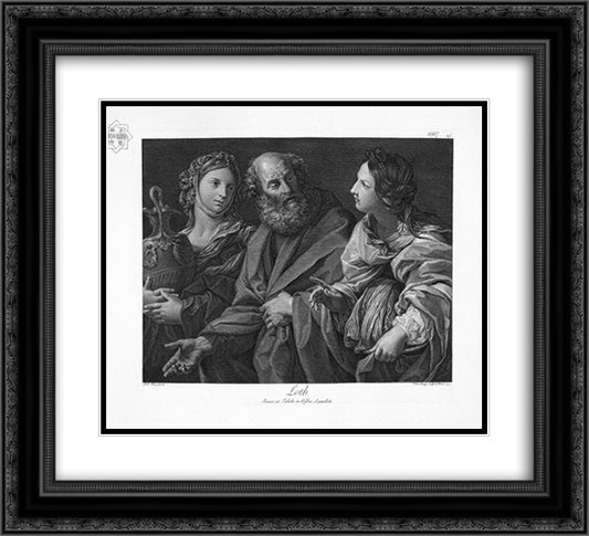 St. Jerome, by Guido Reni 22x20 Black Ornate Wood Framed Art Print Poster with Double Matting by Piranesi, Giovanni Battista