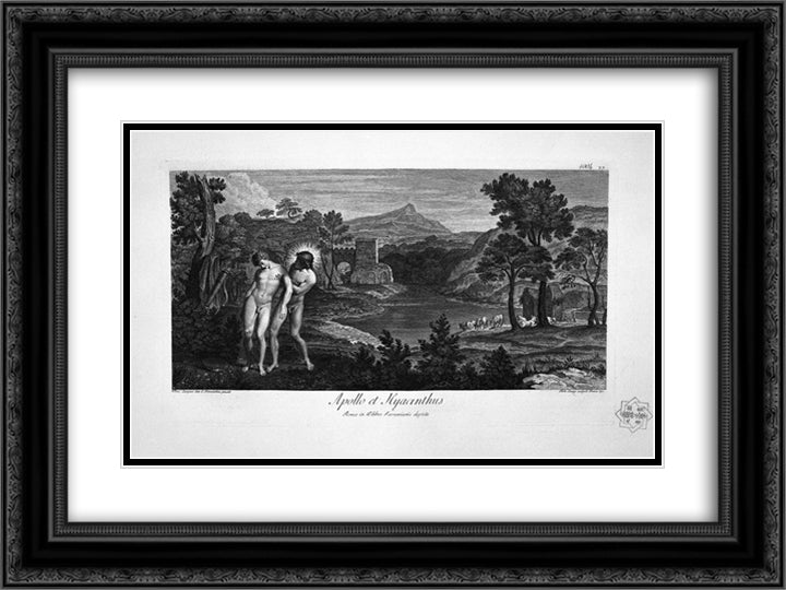 The Death of St. Cecilia 24x18 Black Ornate Wood Framed Art Print Poster with Double Matting by Piranesi, Giovanni Battista