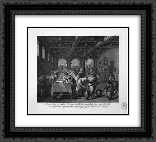 The Feast in the House of Simon the Pharisee 22x20 Black Ornate Wood Framed Art Print Poster with Double Matting by Piranesi, Giovanni Battista