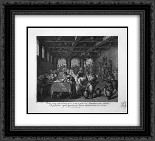 The Feast in the House of Simon the Pharisee 22x20 Black Ornate Wood Framed Art Print Poster with Double Matting by Piranesi, Giovanni Battista