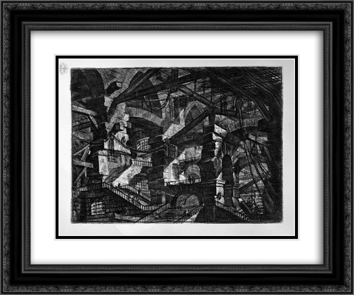 The Gothic Arch 24x20 Black Ornate Wood Framed Art Print Poster with Double Matting by Piranesi, Giovanni Battista