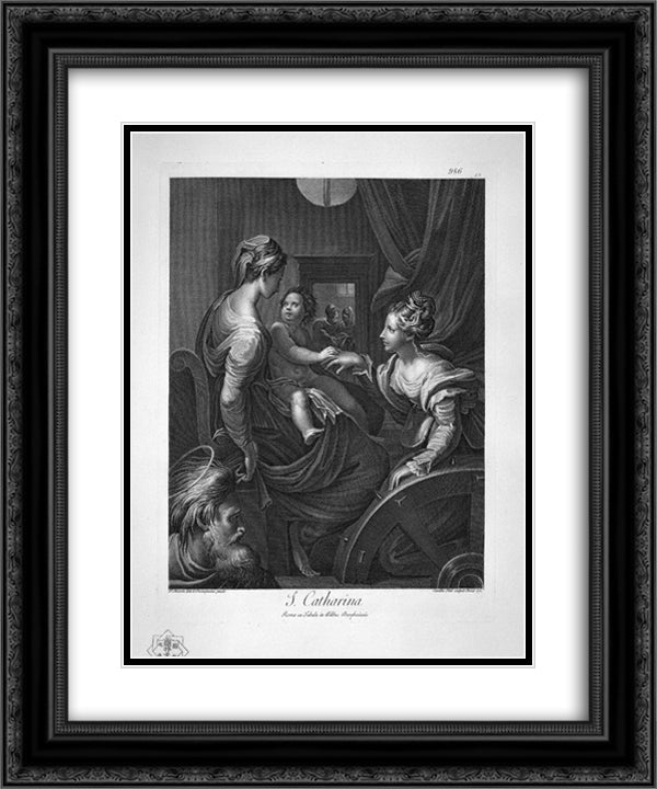 The Marriage of Meleager and Atalantada Carav 20x24 Black Ornate Wood Framed Art Print Poster with Double Matting by Piranesi, Giovanni Battista