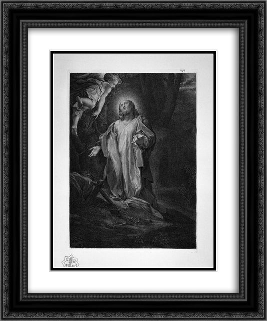 The Marriage of St. Catherine 20x24 Black Ornate Wood Framed Art Print Poster with Double Matting by Piranesi, Giovanni Battista