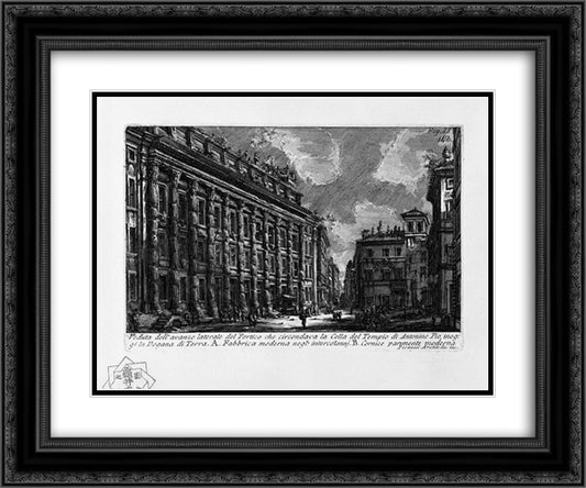 The Roman antiquities, t. 1, Plate XIII 24x20 Black Ornate Wood Framed Art Print Poster with Double Matting by Piranesi, Giovanni Battista