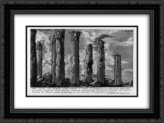 The Roman antiquities, t. 1, Plate XIV 24x18 Black Ornate Wood Framed Art Print Poster with Double Matting by Piranesi, Giovanni Battista