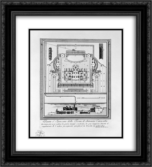 The Roman antiquities, t. 1, Plate XL 20x22 Black Ornate Wood Framed Art Print Poster with Double Matting by Piranesi, Giovanni Battista