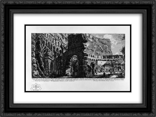 The Roman antiquities, t. 1, Plate XXXVIII 24x18 Black Ornate Wood Framed Art Print Poster with Double Matting by Piranesi, Giovanni Battista