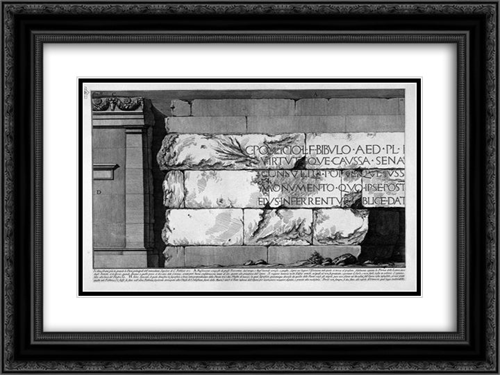 The Roman antiquities, t. 2, Plate V 24x18 Black Ornate Wood Framed Art Print Poster with Double Matting by Piranesi, Giovanni Battista