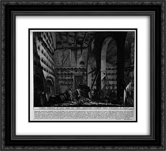 The Roman antiquities, t. 2, Plate XLII. Interior view of one of the three rooms before burial. 22x20 Black Ornate Wood Framed Art Print Poster with Double Matting by Piranesi, Giovanni Battista