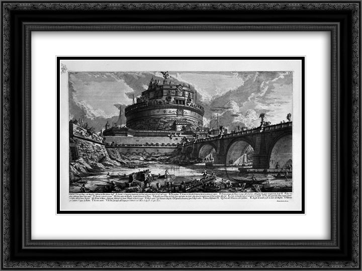 The Roman antiquities, t. 4, Plate III. Table of Contents Volume in this quarter. 24x18 Black Ornate Wood Framed Art Print Poster with Double Matting by Piranesi, Giovanni Battista