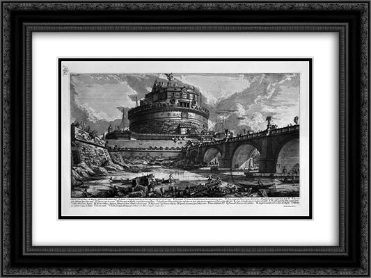The Roman antiquities, t. 4, Plate III. Table of Contents Volume in this quarter. 24x18 Black Ornate Wood Framed Art Print Poster with Double Matting by Piranesi, Giovanni Battista