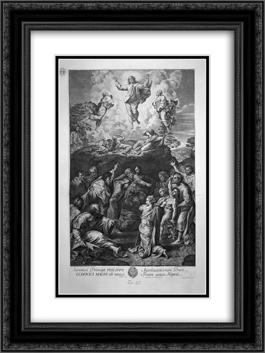 The Transfiguration, by Raphael 18x24 Black Ornate Wood Framed Art Print Poster with Double Matting by Piranesi, Giovanni Battista