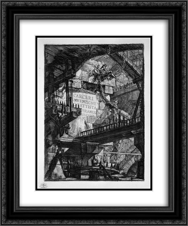 Title Plate 20x24 Black Ornate Wood Framed Art Print Poster with Double Matting by Piranesi, Giovanni Battista