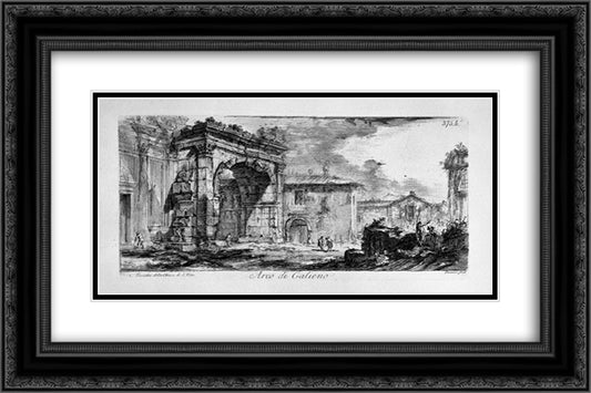 Tomb of the three brothers in Albano Curiatii 24x16 Black Ornate Wood Framed Art Print Poster with Double Matting by Piranesi, Giovanni Battista